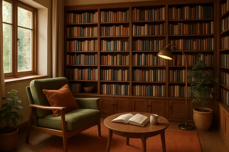 Creëer een sfeervolle thuisbibliotheek met slimme indeling en warme materialen