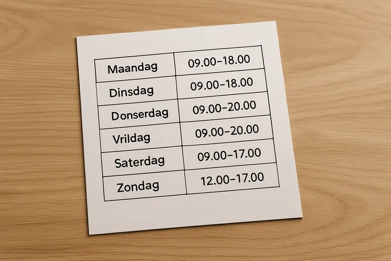 Openingstijden Readshop houten in het kort